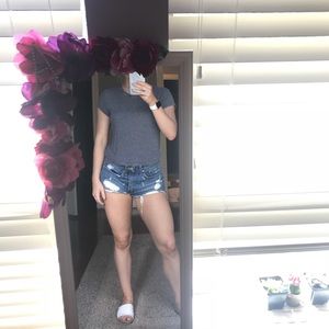 Navy and White Striped Brandy Melville Tee